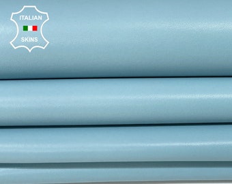 AZURE SKY BLUE baby light blue Italian Lambskin Lamb Sheep leather 2 skins hides total 12sqf 0.8mm #A8855