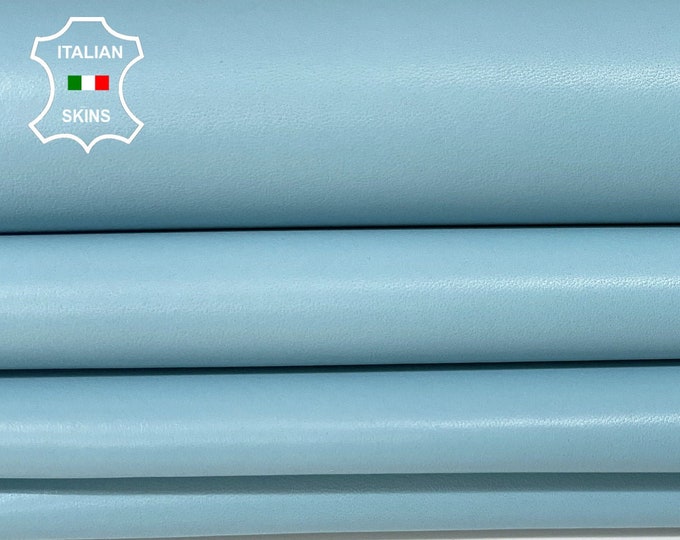 AZURE SKY BLUE baby light blue Italian Lambskin Lamb Sheep leather 2 skins hides total 12sqf 0.8mm #A8855