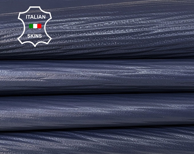 BLUE EPI textured thin Italian lambskin Lamb Sheep leather 2 skins hides total 10+sqf 0.5mm #A7335
