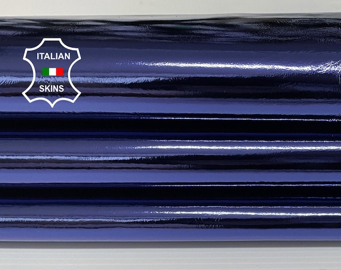 METALLIC NAVY BLUE deep blue Italian Lambskin Lamb Sheep leather material for sewing crafts skin skins 5-9sqf 0.8mm