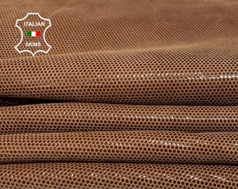Delivered Duty Paid-BROWN LAMé shiny dots thin soft Italian Lambskin lamb leather 2 skins total 7sqf 0.4mm #A7257