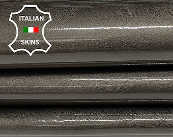 PATENT PETROL TAUPE pearlized distressed shiny Italian Calfskin Calf Cow cowhide genuine leather upholstery skin skins 5-13sqf 1.2mm #P14