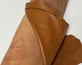 Lambskin leather hides color tan 10 skins total 70sqf