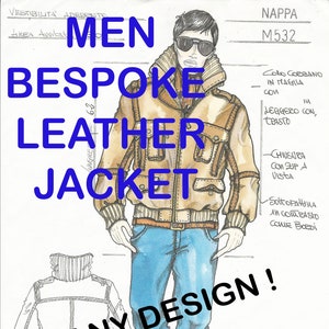 MEN LEATHER JACKET Bespoke  Made To Measure made to order Italian handmade Men genuine leather coat made in Italy custom customized order