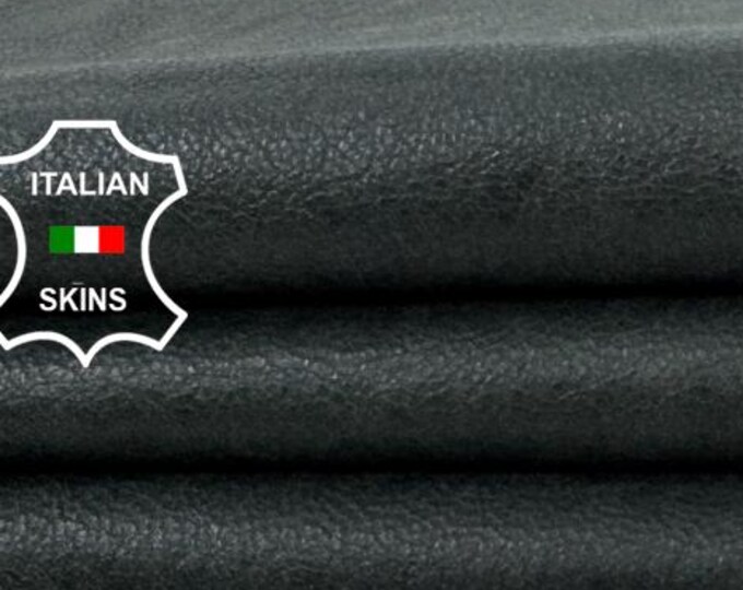 Delivered Duty paid - PETROL ANTIQUED CRINKLED Vintage Look Soft Italian Lamb Leather skin 5+sqf 0.8mm #Z112