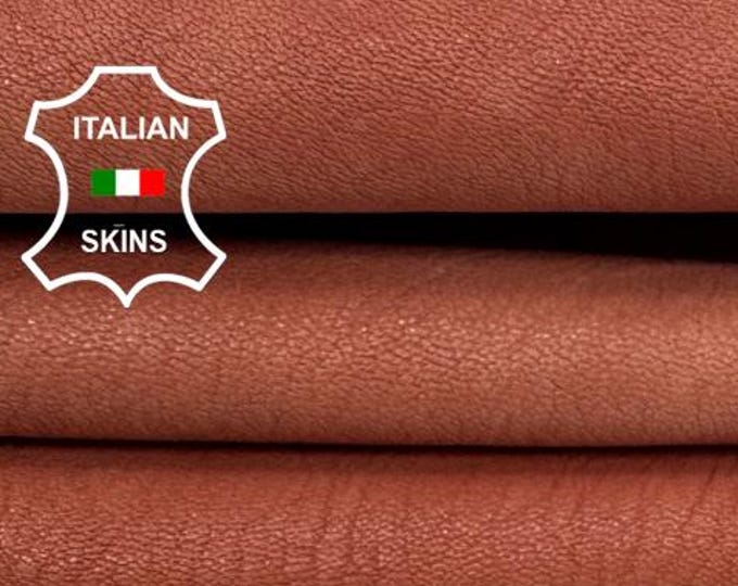 Delivered Duty paid - TERRACOTTA ROUGH VEGETABLE Tan Vintage Look Thick Italian Goat leather skin 4sqf 1.4mm #C7831