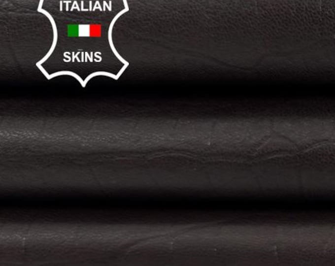 Delivered Duty Paid-DARK BROWN CROCODILE Print On Soft Italian Lamb leather skin 5sqf 0.9mm #C6932