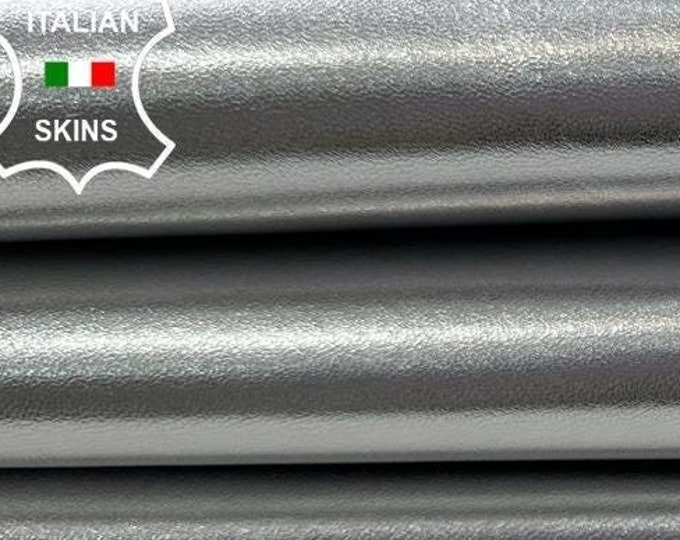 METALLIC SILVER Thick Soft Italian Goatskin Goat Leather hide hides skin skins 5sqf 1.1mm #C3031
