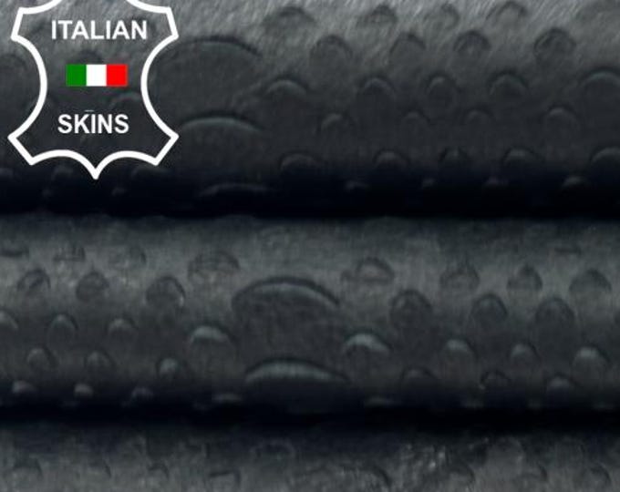 ANTHRACITE SNAKE PRINT Perforated On Thick Soft Italian Lambskin Sheep Lamb leather hide hides skin skins 3sqf 1.2mm #C6511