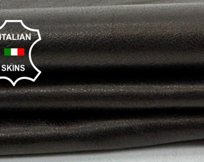 Delivered Duty paid - BLACK ANILINE Thin Soft Italian Lamb Leather 4sqf 0.6mm #C7710