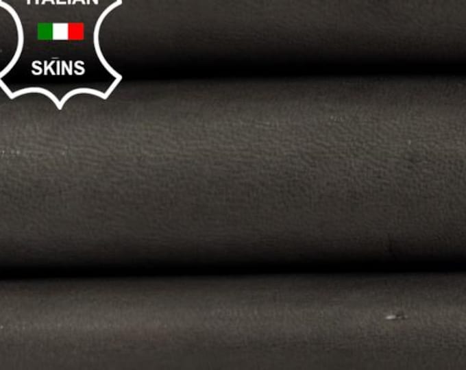 Delivered Duty Paid-WASHED DARK TAUPE Brown Vegetable Tan Soft Italian Lamb leather skin 3sqf 0.8mm #C6936