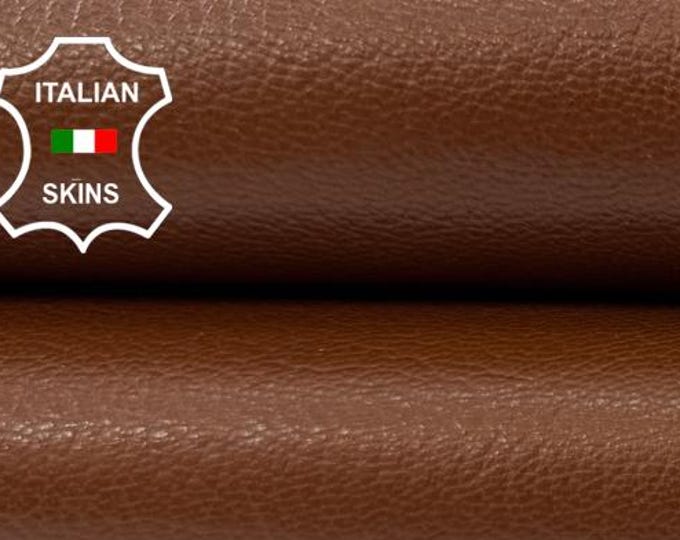 BROWN SEMI GLOSS Rough Vegetable Tan Thick Soft Italian Goat Leather skin 4sqf 1.2mm #C7223