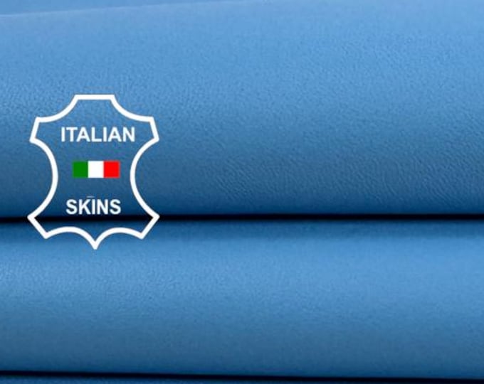 Delivered Duty paid - AZURE LIGHT BLUE Italian Lamb leather skin 7sqf 0.9mm #Z28