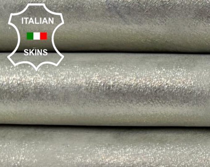 Delivered Duty Paid-LIGHT PLATINUM PEARLISED Vintage Look Soft Italian Goat leather skin 3+sqf 0.8mm #C7017