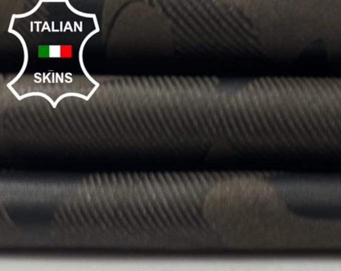BROWN CAMOUFLAGE ARMY Laser Engraved On Black Thin Soft Italian Lambskin Sheep Lamb leather hide hides skin skins 5+sqf 0.6mm #C5678