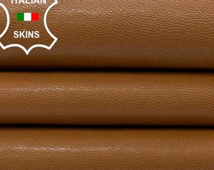 TAN SHINY ROUGH Vegetable Tanned Thick Soft Italian Goatskin Goat Leather hide hides skin skins 6sqf 1.2mm #C2773