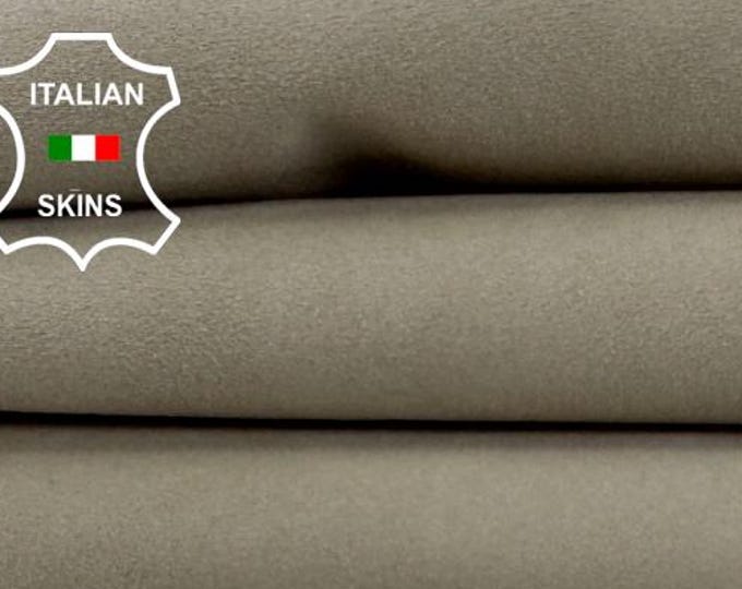 Delivered Duty paid - LIGHT BEIGE SUEDE Soft Italian Goat leather skin 3+sqf 0.7mm #Z141