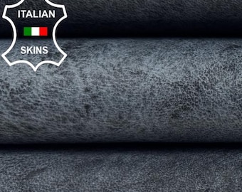 Delivered Duty Paid-DARK GREY ANTIQUED Vintage Look Thick Soft Italian Lambskin Lamb leather skin 6sqf 1.1mm #C6592