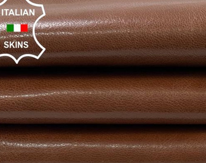 BROWN VEGETABLE TAN Italian Goatskin Goat Leather hide hides skin skins 4sqf 0.9mm #C2856