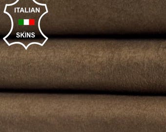 LIGHT OLIVE BROWN Vintage Look Vegetable Tan Thin Soft Italian Lamb Leather skin 5sqf 0.6mm #C6050