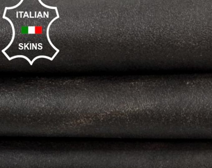 Delivered Duty paid - DARK BROWN VINTAGE Look Vegetable Tan Thick Italian Lamb leather skin 7+sqf 1.2mm #Z14