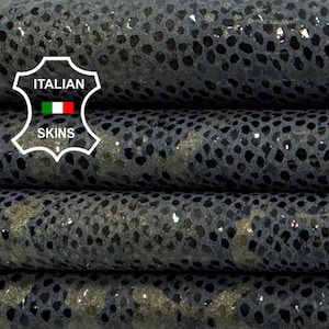 Free FedEx & Duties - BRONZE PYTHON SNAKE Print On Shiny Soft Italian Lamb leather skin 7+sqf 0.7mm #Z37