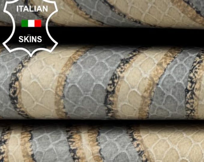 BEIGE ZEBRA PRINT On Thick Italian Goatskin Goat Leather hide hides skin skins 4+sqf 1.1mm #C6462