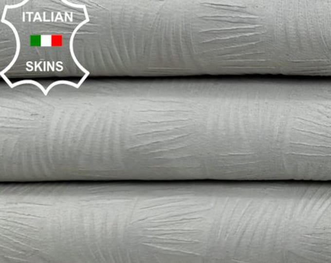Delivered Duty paid - OFF WHITE UNDYED Textured Embossed Soft Italian Lamb Leather 9+sqf 0.8mm #C7709