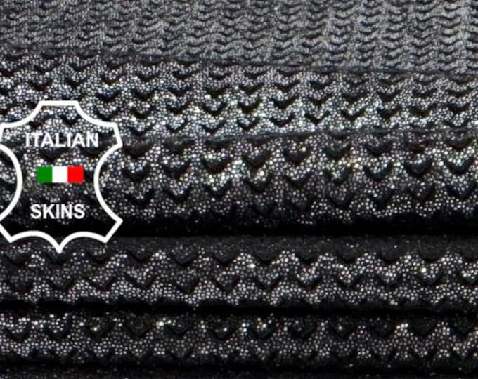 Free FedEx & Duties - METALLIC GUNMETAL SHIMMER Shiny Perforated Thin Soft Italian Lamb leather skin 5+sqf 0.6mm #Z532