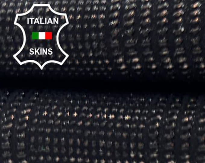 SHIMMER PLAID PRINT On Black Strong Italian Goatskin Goat leather hide hides skin skins 4sqf 0.9mm #C6424