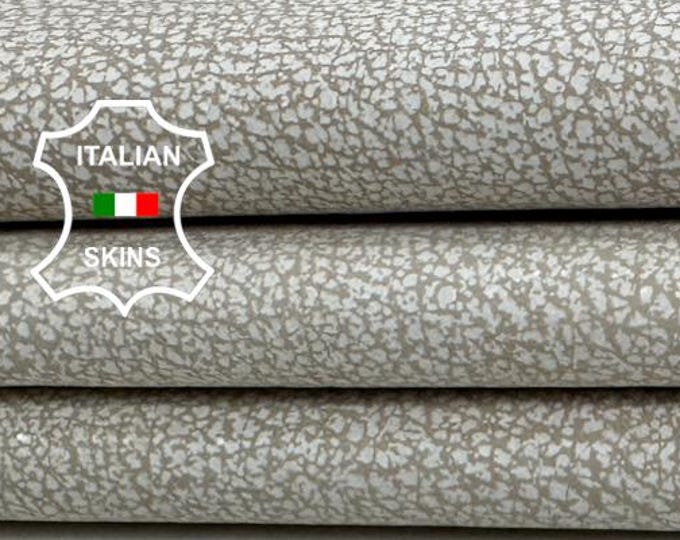 Delivered Duty paid - BEIGE CRACKLED VINTAGE Look Soft Italian Lamb Leather skin 3+sqf 0.7mm #C7611