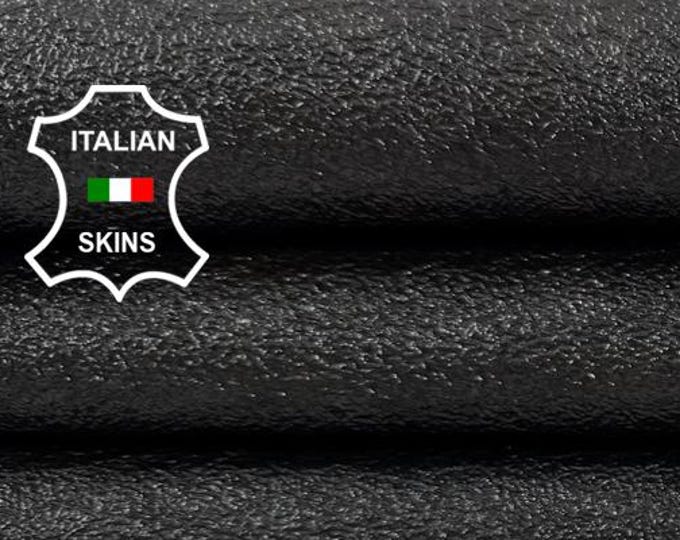 Delivered Duty paid - VERY DARK OLIVE Patent Rough Italian Goat leather skin 5sqf 0.9mm #Z196