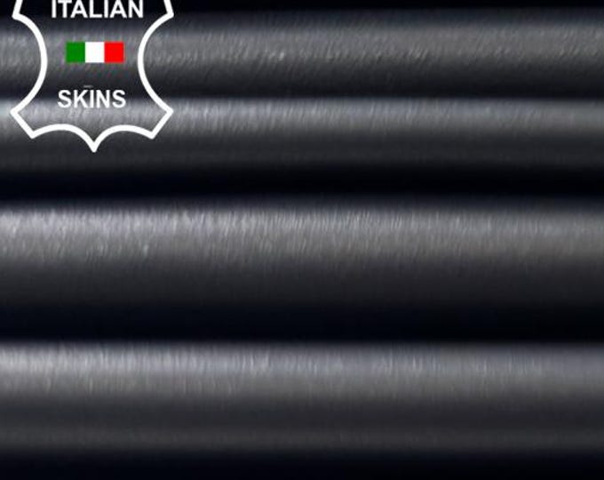 JET BLACK Thin Soft Italian Lambskin Sheep Lamb leather pack 2 hides skins total 10+sqf 0.6mm #C6138