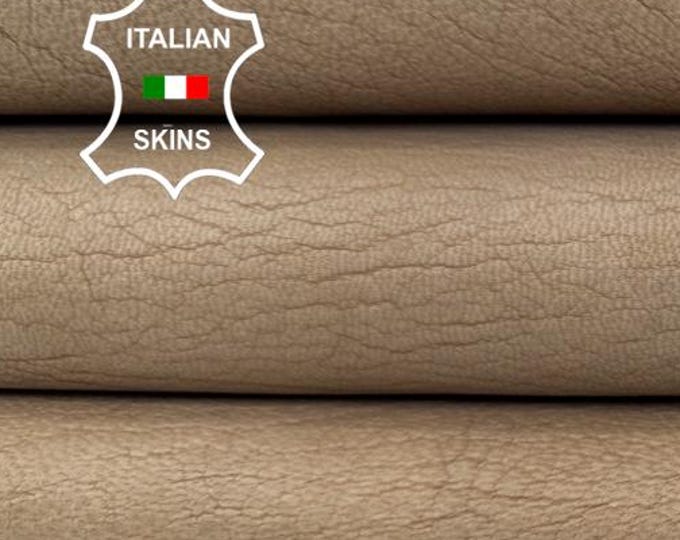 BEIGE WASHED ROUGH Vintage Look Vegetable Tan Thick Italian Goat leather skin 4+sqf 1.2mm #C7068