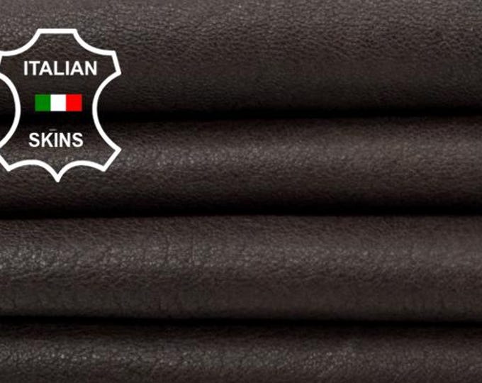 Delivered Duty paid - DARK BROWN NATURAL Grainy Vegetable Tan Soft Italian Lamb leather skin 6sqf 1.0mm #Z52