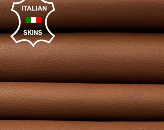 Delivered Duty Paid-TAN BROWN Vegetable Tanned Thin Soft Italian Lamb leather skin 7sqf 0.6mm #C6810