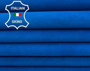 Free FedEx & Duties - COBALT BLUE SUEDE Double Face Soft Italian Calf leather pack 2 skins total 11+sqf 0.9mm #C7817