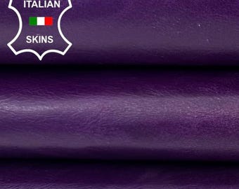 Delivered Duty Paid-PURPLE WAXY CRINKLE Vegetable Tan Thin Italian Lamb leather skin 6sqf 0.6mm #C6876