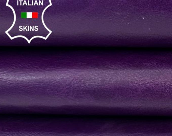 Delivered Duty Paid-PURPLE WAXY CRINKLE Vegetable Tan Thin Italian Lamb leather skin 6sqf 0.6mm #C6876