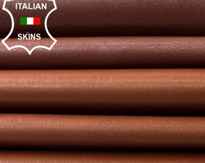 Delivered Duty Paid-GLOVES ANILINE BROWN Vegetable Tan Thin Soft Italian Lamb leather pack 7 skins total 30sqf 0.4mm #C6809