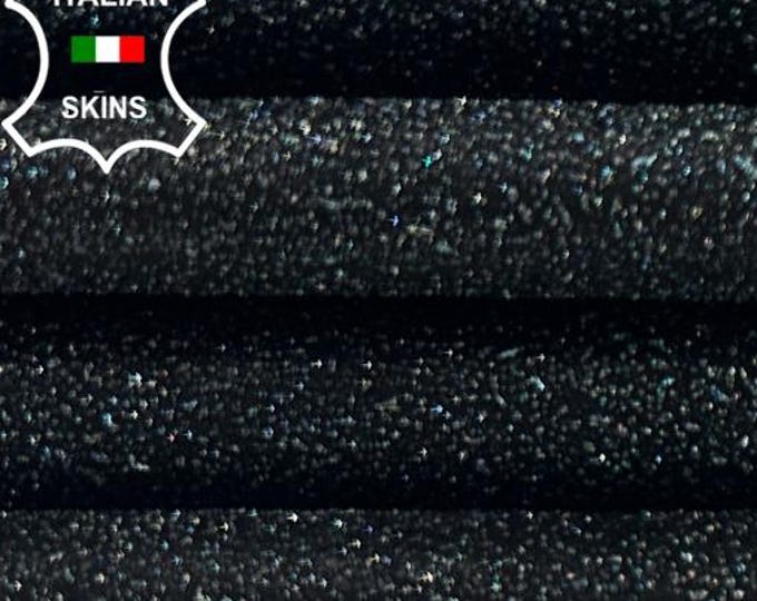 TEAL GLITTERS SHIMMER Rough Print On Thick Italian Goatskin Goat leather pack 2 hides skins total 5+sqf 1.3mm #C5745