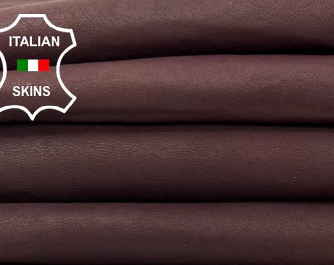Delivered Duty paid - BURGUNDY VEGETABLE Tan Thick Soft Italian Lamb leather pack 2 skins total 12+sqf 1.2mm #Z72