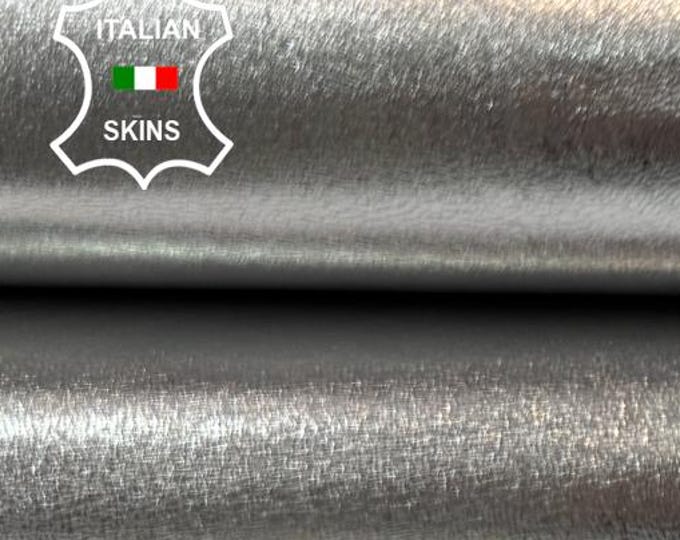 METALLIC SILVER SMOOTH Thick Italian Goatskin Goat leather hide hides skin skins 3+sqf 1.1mm #C6494