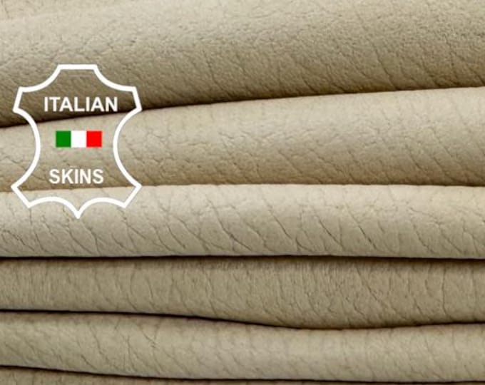 Delivered Duty paid - UNDYED SANDY VEGETABLE Tan Grainy Rough Soft Italian Lamb leather pack 5 skins total 30+sqf 1.0mm #Z68