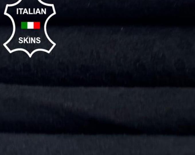 ANTHRACITE BLACK SUEDE Printed Soft Italian Lambskin Sheep Lamb leather hide hides skin skins 5+sqf 0.9mm #C6293