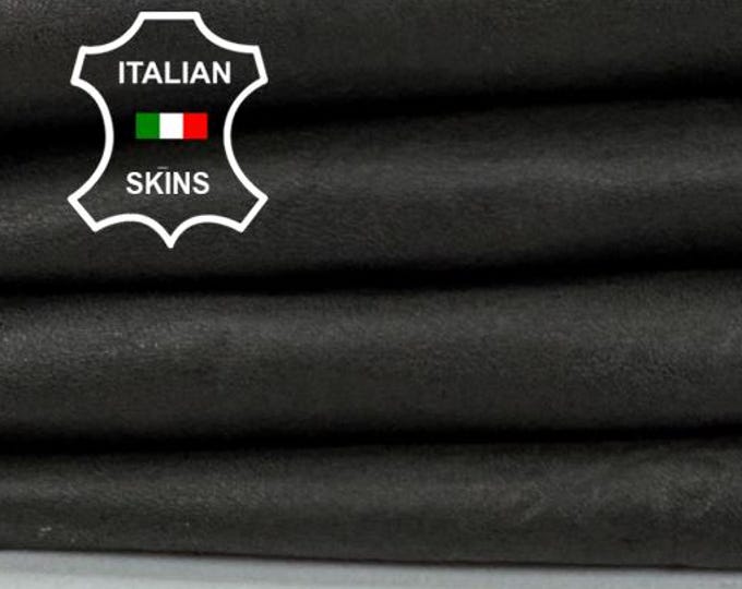 Delivered Duty paid - NATURAL GRAINY DARK Brown Vegetable Tan Thick Soft Italian Lamb leather skin 4+sqf 1.4mm #Z193