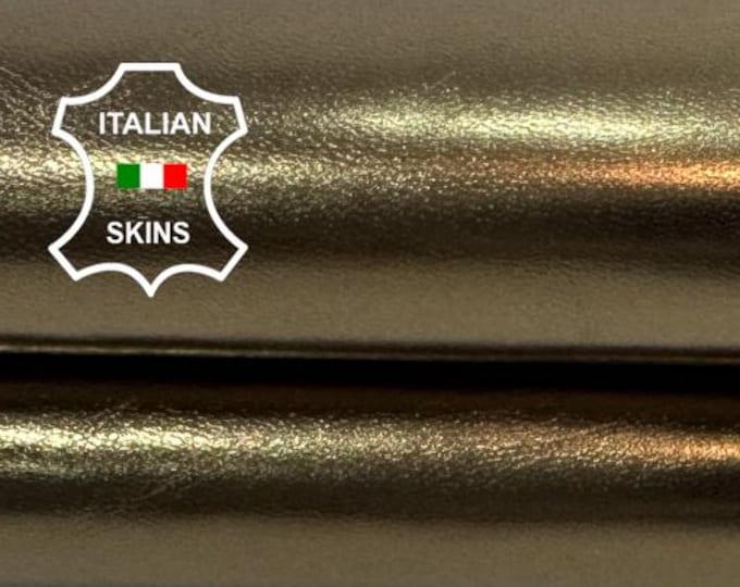 Delivered Duty paid - METALLIC BRONZE Italian Goat leather skin 4+sqf 0.9mm #C7703
