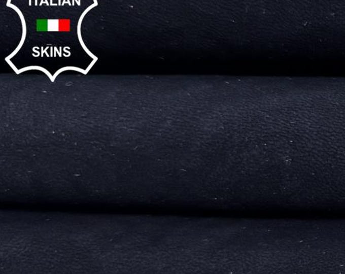 DARK BLUE NUBUCK Washed Vegetable Tan Thick Italian Lamb leather skin 6sqf 1.2mm #C7091