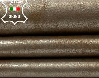 METALLIC COPPER CRINKLED Shiny Coated Soft Italian Lambskin Sheep Lamb ...