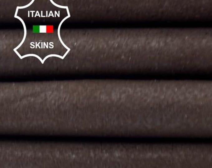 DARK BROWN CRACKED Vintage Look Vegetable Tan Thin Soft Italian Lambskin Sheep Lamb leather hide hides skin skins 3+sqf 0.5mm #C6165